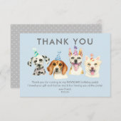 Verjaardagsfeestje voor puppyhond Bedankt (Voorkant / Achterkant)