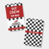 Verjaardagsfeestje voor raceauto badge (Voor- en achterkant)