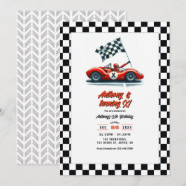 Verjaardagsfeestje voor raceauto's aanpasbaar voor kaart
