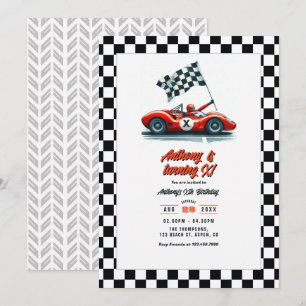 Verjaardagsfeestje voor raceauto's aanpasbaar voor kaart