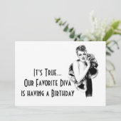 Verjaardagsfeestje voor retro-diva's kaart (Staand voorkant)