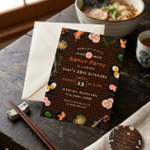 Verjaardagsfeestje voor schattige Japanse Ramen No