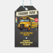 Verjaardagsfeestje voor schoolbus Tags Cadeaulabel (Voorkant)