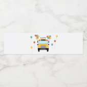 Verjaardagsfeestje voor schoolbuskinderen waterfles etiket (Enkel label)