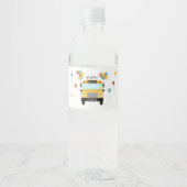 Verjaardagsfeestje voor schoolbuskinderen waterfles etiket (Voorkant)