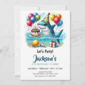 Verjaardagsfeestje voor Shark Boy Kaart (Voorkant)