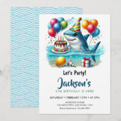 Verjaardagsfeestje voor Shark Boy Kaart (Voorkant / Achterkant)