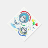 Verjaardagsfeestje voor Shark Kids Servet (Hoek)