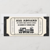 Verjaardagsfeestje voor treinkaartjes kaart (Voorkant)