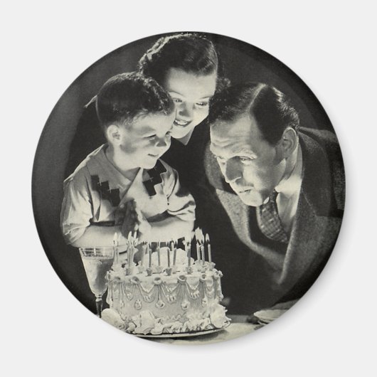 Verjaardagsfeestje voor vader met cake magneet (Voorkant)