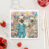 Verjaardagsfeestje voor verpleegkundigen met bloem servet (Insitu)