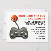 Verjaardagsfeestje voor videogamers kaart (Voorkant)