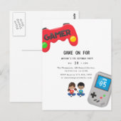 Verjaardagsfeestje voor Videogames Briefkaart (Voorkant / Achterkant)