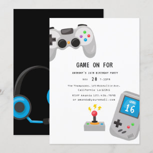 Verjaardagsfeestje voor Videogames Kaart