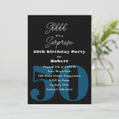 Verjaardagsfeestje voor volwassen man - Zwart Kaart (Staand voorkant)