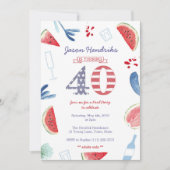 Verjaardagsfeestje voor volwassenen bij het zwemba kaart (Voorkant)