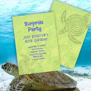 Verjaardagsfeestje voor volwassenen Zee Schildpad  Kaart