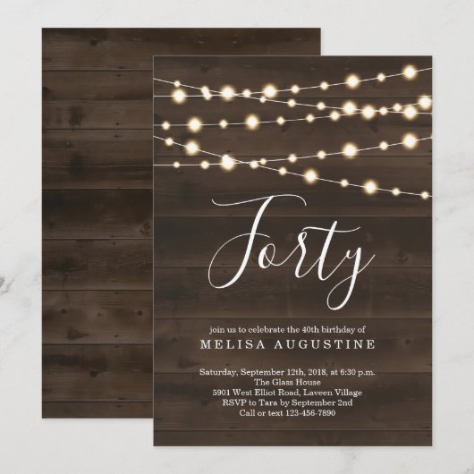 Verjaardagsfeestje voor vrouwen - Rustiek Kaart (Voorkant / Achterkant)