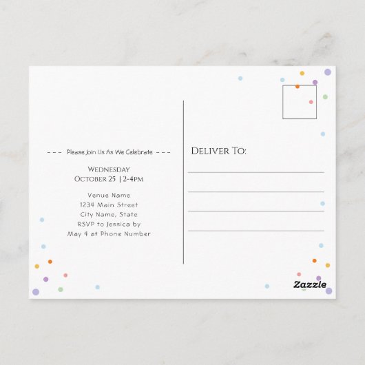 Verjaardagsfeestje voor Wilde Eén Regenboogkindere Briefkaart (Achterkant)