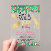 Verjaardagsfeestje voor wilde meid op haar eerste acryl uitnodigingen (Insitu (Draagbaar))