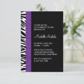 verjaardagsfeestje voor zebra print kaart (Staand voorkant)