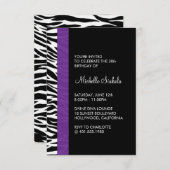 verjaardagsfeestje voor zebra print kaart (Voorkant / Achterkant)