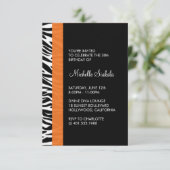 verjaardagsfeestje voor zebra print kaart (Staand voorkant)