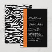 verjaardagsfeestje voor zebra print kaart (Voorkant / Achterkant)