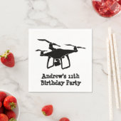 Verjaardagsfeestje voor zwarte en witte drones servet (Insitu)