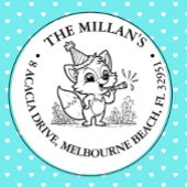 verjaardagsfeestje vos thema  zelfinktende stempel