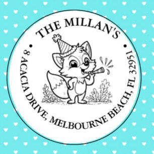 verjaardagsfeestje vos thema  zelfinktende stempel