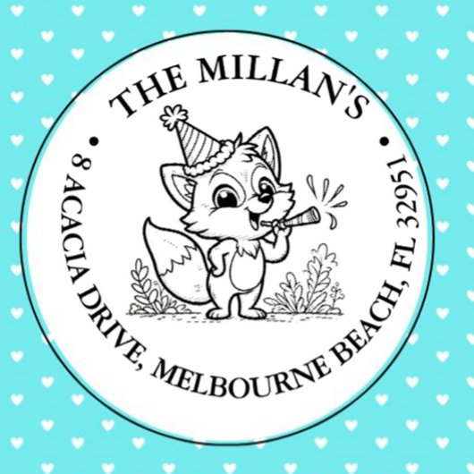 verjaardagsfeestje vos thema  zelfinktende stempel