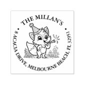 verjaardagsfeestje vos thema  zelfinktende stempel (Design)