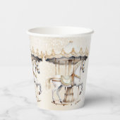 Verjaardagsfeestje Vrolijk naar ronde Circus Carna Papieren Bekers (Achterkant)