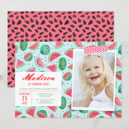 Verjaardagsfeestje | Watermeloen Fruit | Uitnodigi Kaart