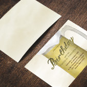 Verjaardagsfeestje Waterverf Golden Frosty Biergla Kaart