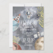 Verjaardagsfeestje waterverf Space Galaxy Astronau Kaart (Voorkant)