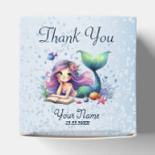 Verjaardagsfeestje Waterverf Zeemeermin Zee Leven  Bedankdoosjes (Bovenkant)