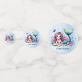 Verjaardagsfeestje Waterverf Zeemeermin Zee Leven Confetti (Voorkanten)