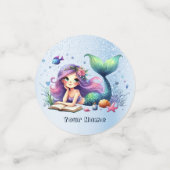 Verjaardagsfeestje Waterverf Zeemeermin Zee Leven Confetti (Kleine voorkant)