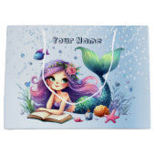 Verjaardagsfeestje Waterverf Zeemeermin Zee Leven Groot Cadeauzakje (Voorkant)