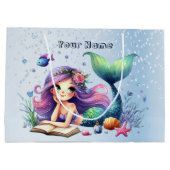 Verjaardagsfeestje Waterverf Zeemeermin Zee Leven Groot Cadeauzakje (Achterkant)