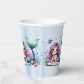 Verjaardagsfeestje Waterverf Zeemeermin Zee Leven  Papieren Bekers (Rechts)