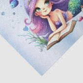 Verjaardagsfeestje Waterverf Zeemeermin Zee Leven  Tissuepapier (Detail)