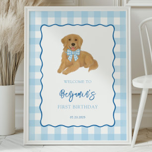 Verjaardagsfeestje Welkom voor Golden Retriever Pu Poster