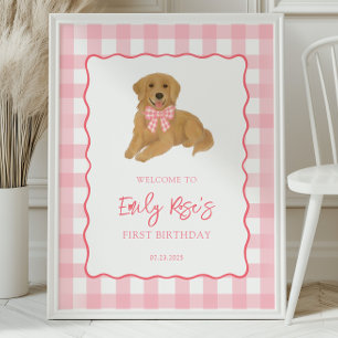 Verjaardagsfeestje Welkom voor Golden Retriever Pu Poster