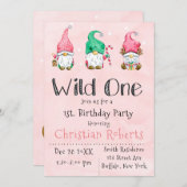 Verjaardagsfeestje 'Wild One' Kerstkabouters 1 jaa Kaart (Voorkant / Achterkant)
