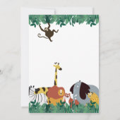Verjaardagsfeestje 'Wilde Jungle Safari' Eerste Ve Kaart (Achterkant)
