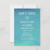 Verjaardagsfeestje Wit Blauw Water Custom Age 2024 Kaart (Voorkant)