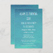 Verjaardagsfeestje Wit Blauw Water Custom Age 2024 Kaart (Voorkant / Achterkant)